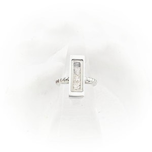 Bague de crémation avec barre - bague médaillon - bague urne rectangulaire, bijoux de crémation - bague commémorative de papa - bague de perte d&#39;enfant - bijoux commémoratifs de maman - torsadée