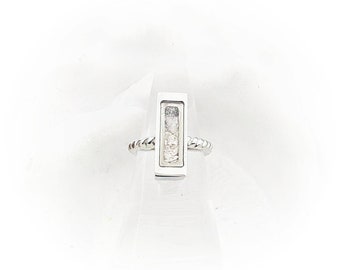 Stainless Steel Bar Cremation Ring: Twisted Memorial Urn Locket