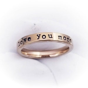 Love You More Ring - Personalized Ring Band - Name Ring - Rose gold Ring - Stainless steel ring - Silver, Gold, or Rose Gold Custom Rings