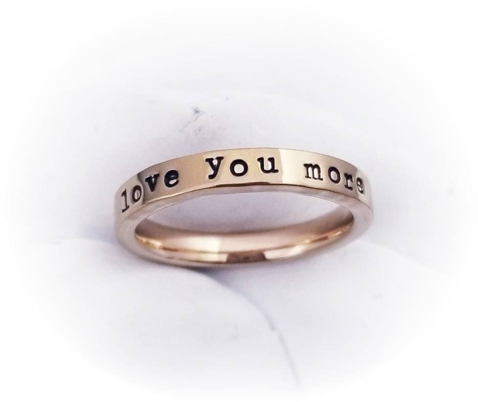 LOVE YOU MORE LOVE YOU MOST Promise Rings for Couples Titanium –  GardeniaJewel
