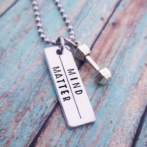 Mind Over Matter Barbell Necklace