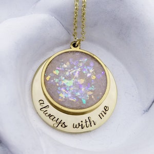 14k Gold Plated Cremation Necklace made with Pet Ashes