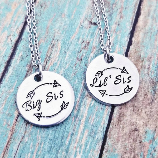 Big Sis Lil' Sis Necklace Set - Arrow Necklaces- Sister Necklace- Big Sister Gift - Little Sister Gift - Dainty Necklace- Sister Jewelry