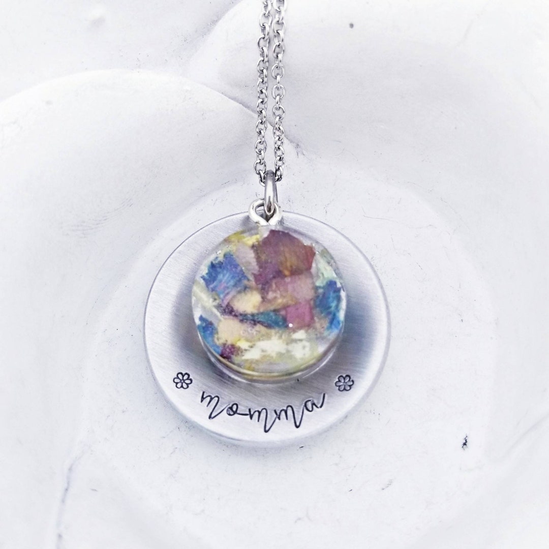 Personalized Flower Necklace Memorial Necklace Wedding Bouquet Funeral