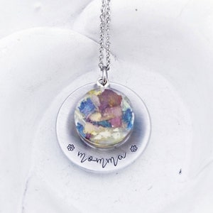 Personalized Flower Necklace - Memorial Necklace - Wedding Bouquet - Funeral Flower Keepsake Preserved Flower Jewelry Flower Petal Necklace