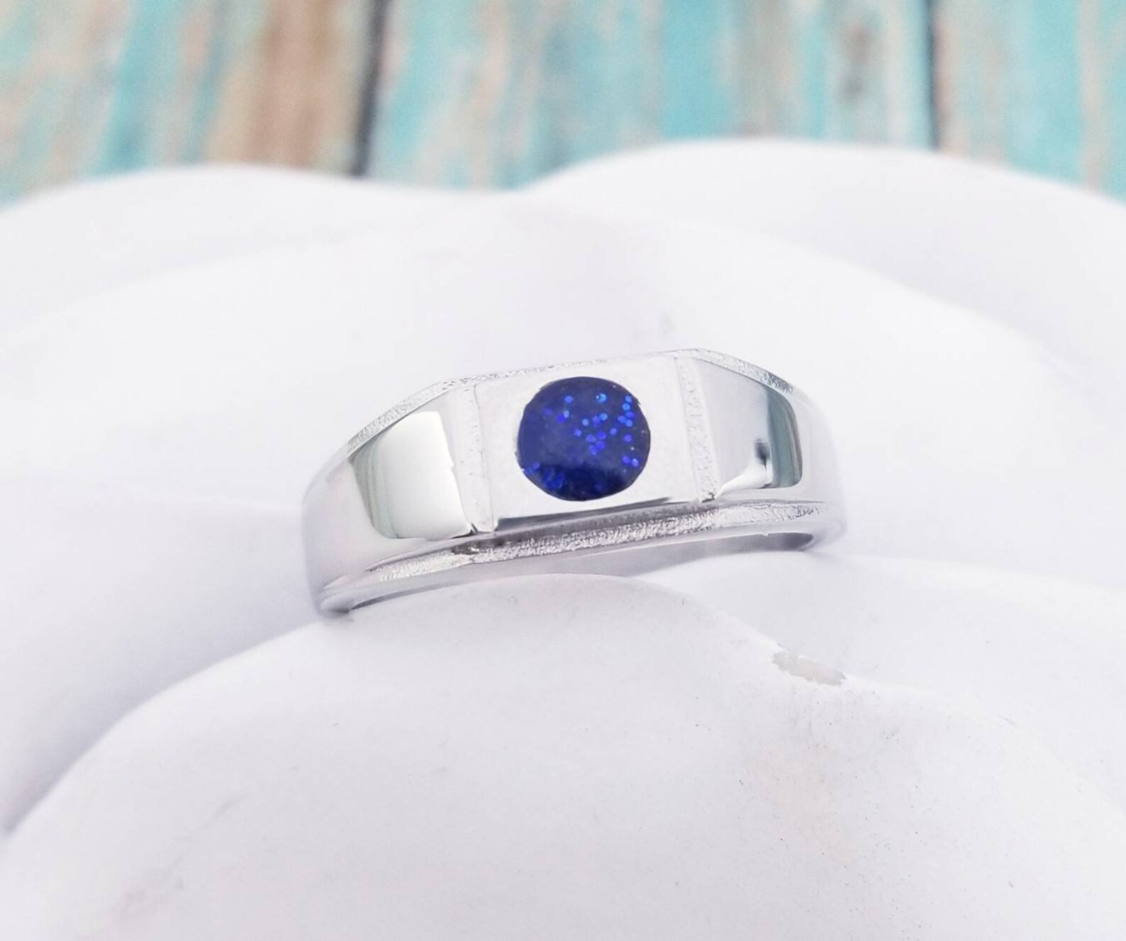 Men's Cremation Ring Made With Ashes Custom Memorial Etsy