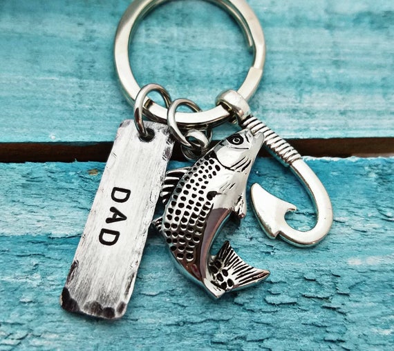 Personalized Cremation Keychain - Fish Urn - Cremation Jewelry - Dad Loss -  Memorial Keychain - Fishing in Heaven - Cremation Gifts - Custom