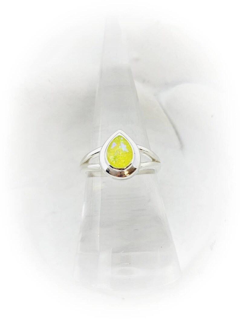 Teardrop Cremation Ring Cremation Jewelry-Pet Loss Ring Pet Cremation Ring Pet Memorial ring Memorial Jewelry Silver Pear Ash Ring Dog Loss image 9