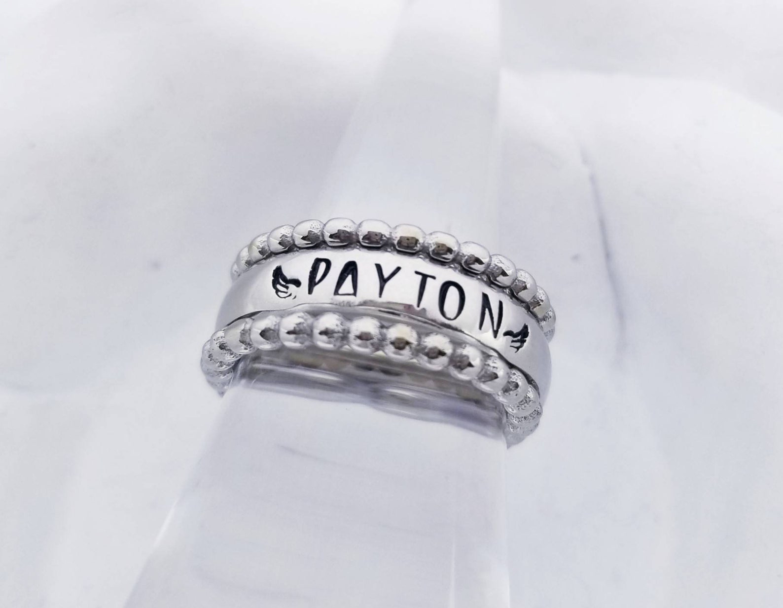 Personalized Memorial Ring Stainless Steel Stacking Name - Etsy