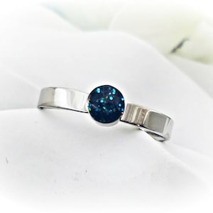 Cremation Ring - Birthstone Cremation Jewelry - Memorial Ring - Urn Ring - Stainless Steel Stacking Ring - Ashes Ring - Pet Loss Gift