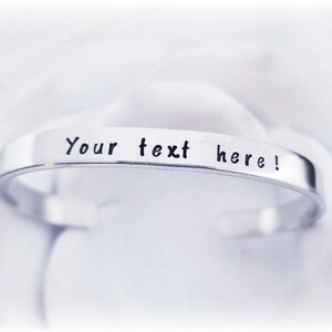 Custom Cuff Bracelet: Hand Stamped Personalized Bangle