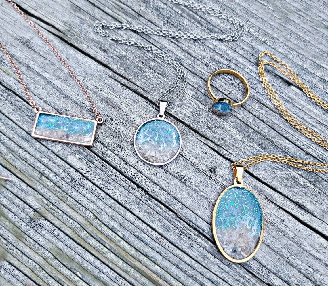 Cremation Necklace Beach Necklace Made With Ashes Etsy