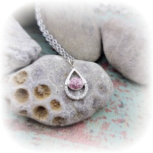 Cubic Zirconia Sterling Silver Cremation Necklace - Pet Loss Necklace Memorial Jewelry -Pet Cremation Jewelry Memorial Keepsake Urn Necklace