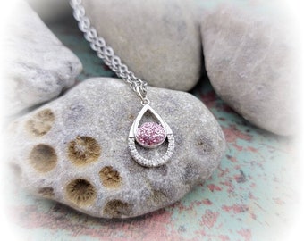 Cubic Zirconia Sterling Silver Cremation Necklace - Pet Loss Necklace Memorial Jewelry -Pet Cremation Jewelry Memorial Keepsake Urn Necklace