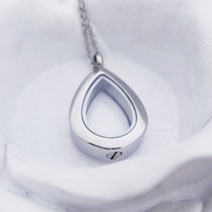 Teardrop Cremation Necklace for Ashes