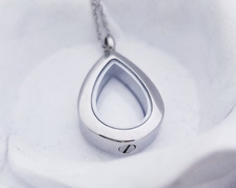 Teardrop Cremation Necklace- Cremation Locket - Urn Necklace -Cremation Jewelry Clear Urn Jewelry- Fillable Jewelry Memorial Gift- Pet Loss