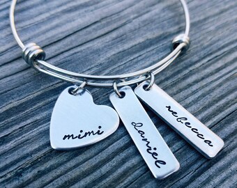 Personalized Mimi Gift Nana Bracelet - Mom Gift Mother's Day Gift - Hand Stamped Adjustable Bracelet - Wife Gift - Mom Gift - Grandma Gift