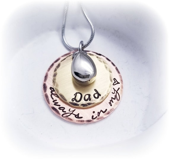 Urn Necklace Memorial Jewelry For Loss Of Dad Dad Always In My