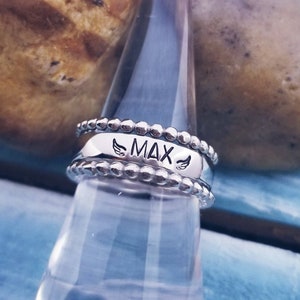 Personalized Memorial Ring - Stainless Steel Stacking Name Ring ...