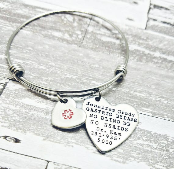 heart medical id bracelet