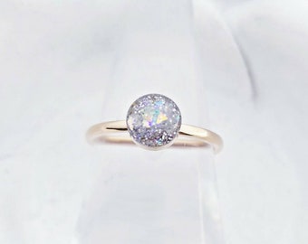 14k Rose Gold Plated Cremation Ring: Pet Memorial Ash Jewelry