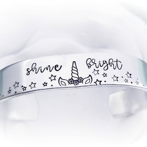 Bracelet licorne brillant et brillant Personnalisez-le ! Bracelet cadeau ado fille Bracelet prénom licorne cadeau d'anniversaire fille bracelet taille ado nièce