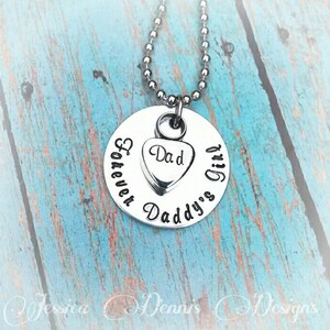 Cremation Necklace Daddy's Girl Urn Necklace Custom Made Urn necklace Heart Necklace Memorial Necklace Dad loss Sympathy Gift image 3