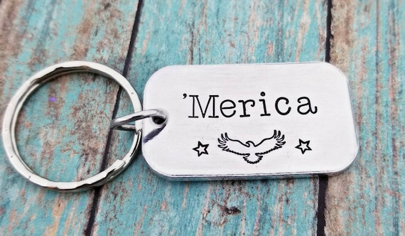 Merica Keychain Merica Gifts for Guys Eagle Keychain Veteran Gift Independence Day Accessories USA Keychain Merica Gifts for Guys