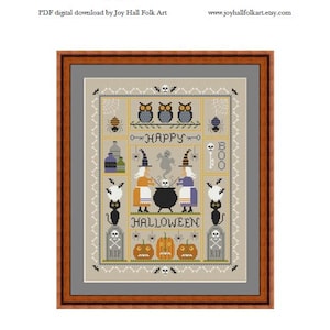 Happy Halloween   digital pdf download counted cross stitch pattern