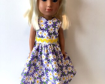 Purple Lavender Ribbon Bow Slip on Shoes fits Wellie Wishers Doll