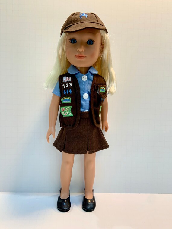 Doll Brownie Girl Scout Outfit Fits 14 Inch Doll and Wellie Etsy
