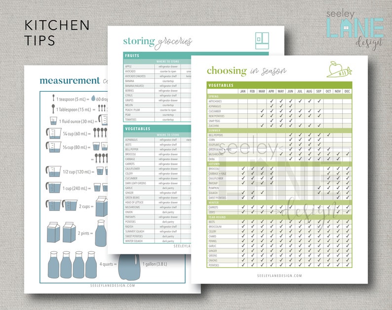 Recipe Book and Binder Kit with Kitchen Tips, Printable and Editable, Instant Digital Download image 2