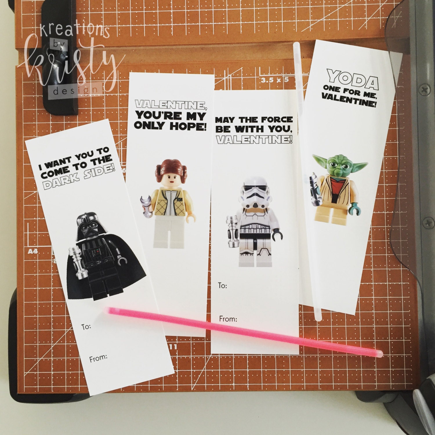 Valentine's Day Printable, Editable Star Wars Glow Stick Light Sa…