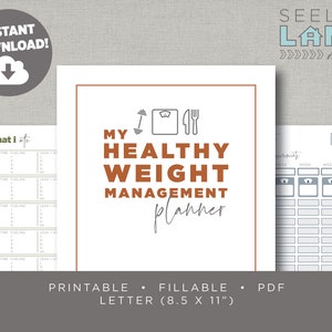 Optavia 5 and 1 Fueling, Medifast, Healthy Weight Management Planner Journal with Form Fields, Printable, Fillable, Instant Digital Download