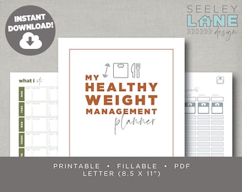 Optavia 5 and 1 Fueling, Medifast, Healthy Weight Management Planner Journal with Form Fields, Printable, Fillable, Instant Digital Download