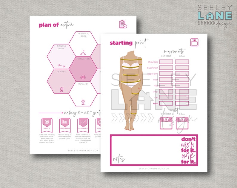 Fitness Nutrition Planner with Form Fields, Printable, Editable, Instant Digital Download image 2