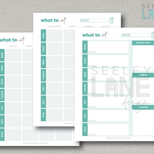 Grocery List Digital Template and Menu or Meal Planner, Mobile-Friendly, Printable, Fillable, Instant Download image 2