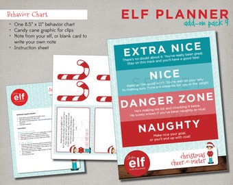 Elf Planner Add-On Pack 9: Behavior Chart, Instant Digital Download