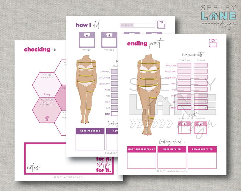 Fitness Nutrition Planner with Form Fields, Printable, Editable, Instant Digital Download image 7