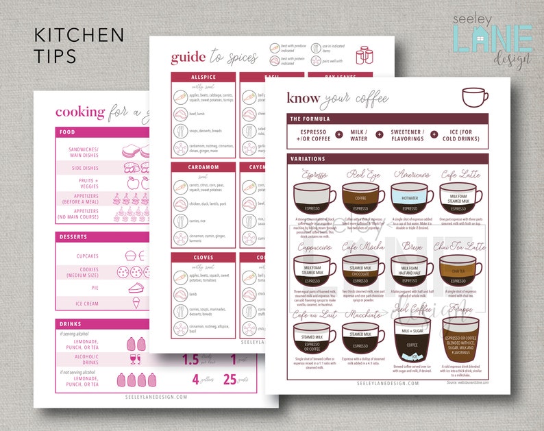 Recipe Book and Binder Kit with Kitchen Tips, Printable and Editable, Instant Digital Download image 6