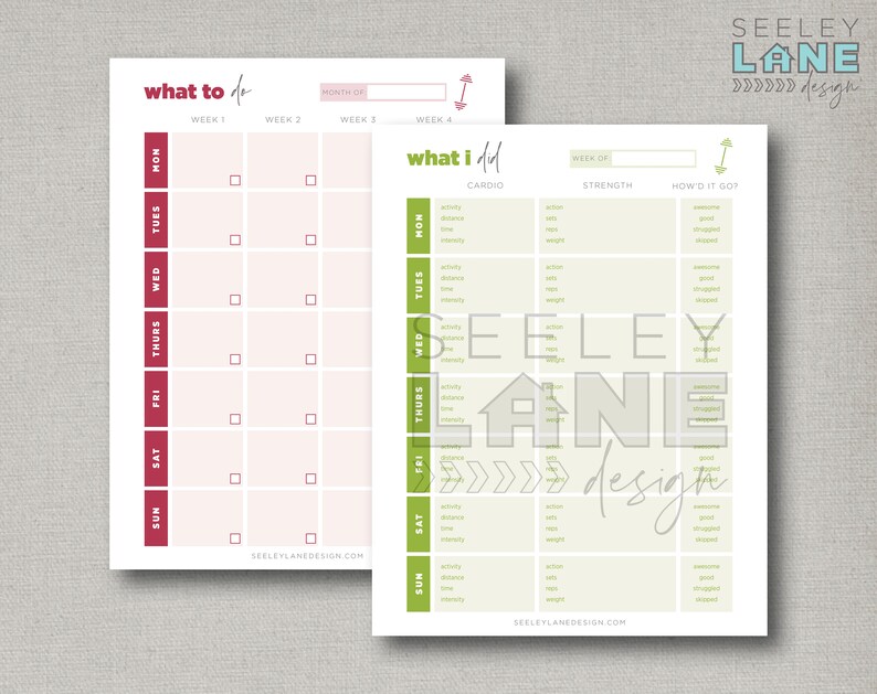 Fitness Nutrition Planner with Form Fields, Printable, Editable, Instant Digital Download image 5