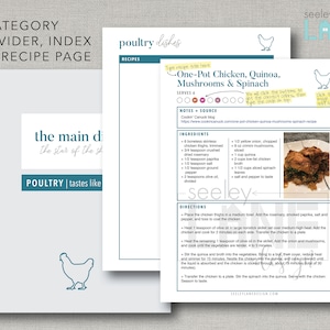 Recipe Book and Binder Kit with Kitchen Tips, Printable and Editable, Instant Digital Download image 7