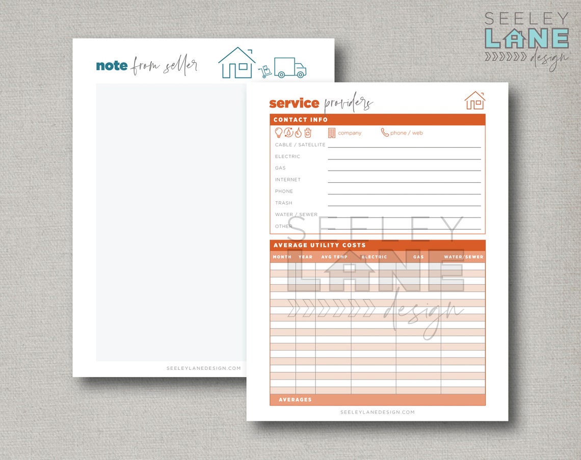 Moving or Relocation Seller Packet and New Home or Neighbor Info ...