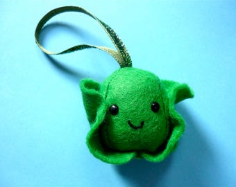 Felt Brussel Sprout Christmas Decoration.Unusual Christmas Decoration, Happy Sprout