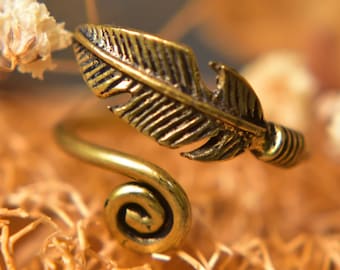 Spiralfeder, niedlicher Ring aus Messing