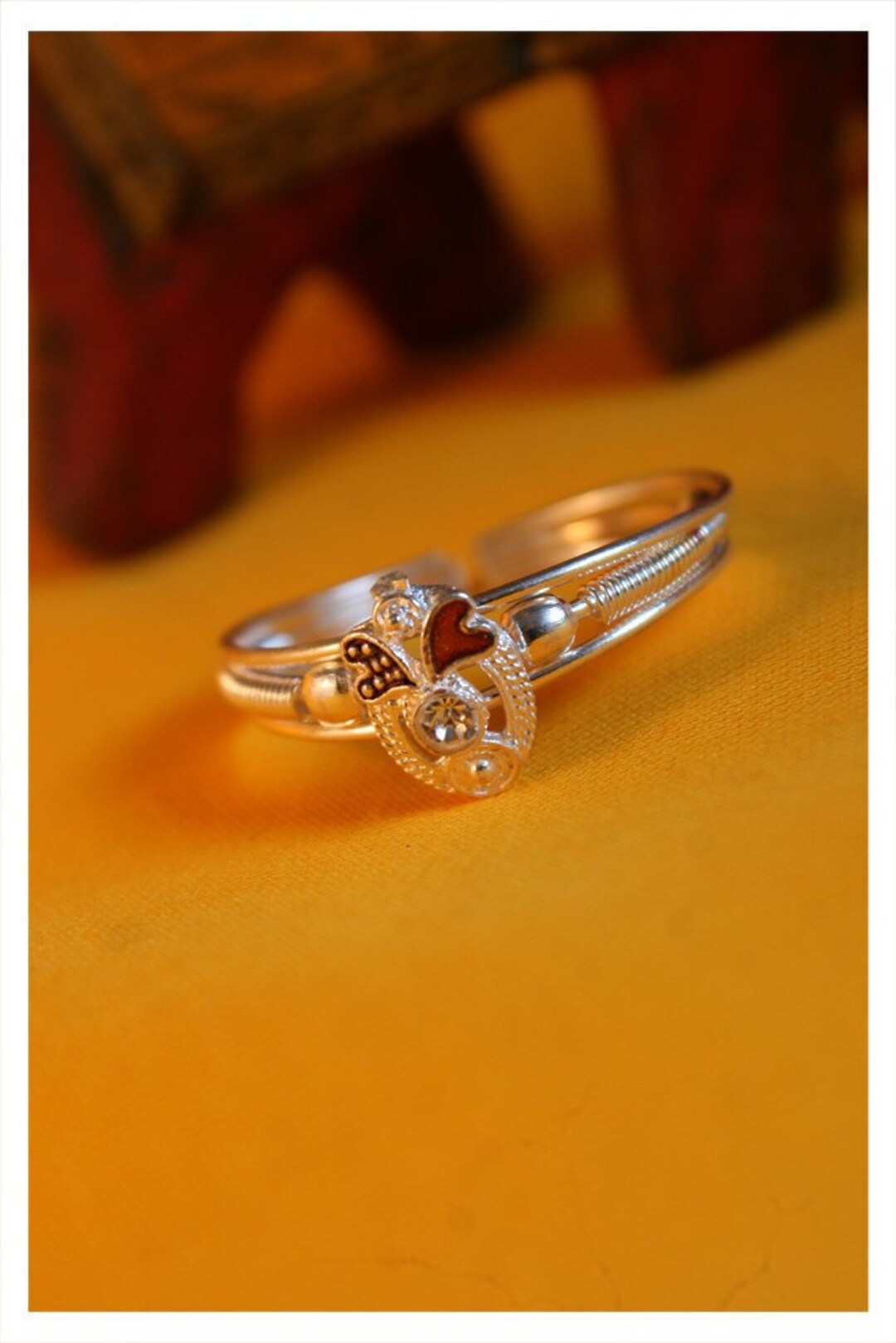 Indian Toe Rings With Rhinestones for the Big Toe, Adjustable Tribal