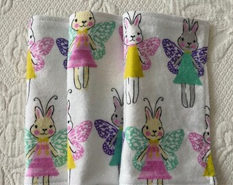 Bunny washcloths, stocking stuffers, hand and face wipe, for baby, for kids, reusable face cloths, cloth baby wipes, eco-friendly washcloths