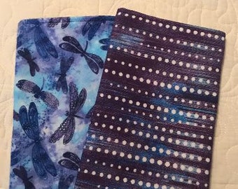 Burp cloths, for baby, burp rags, blue and purple, flannel, baby gift, baby shower gift, blue burp cloths, stocking stuffer for new mom