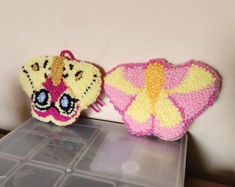 Moths punch needle wall art / coasters