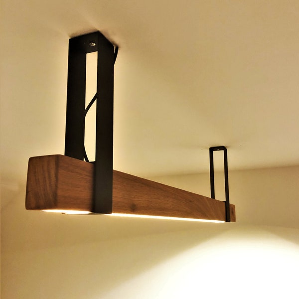 lustre en bois, lumiere en bois, suspension en bois, lustre led, suspension led, suspension fait main, lustre fait main,